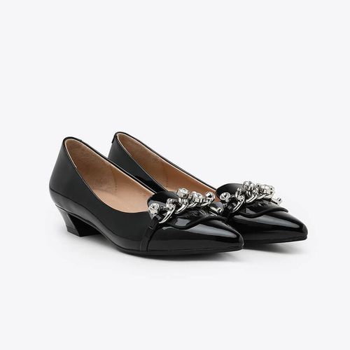 Giày Gót Thấp Nữ Pazzion 0533-1 - BLACK - Màu Đen Size 34